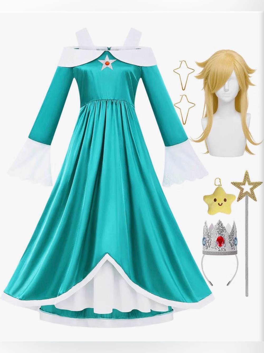 Royal Princess Costume Women Adult Halloween Dress with Accessories Set - Small